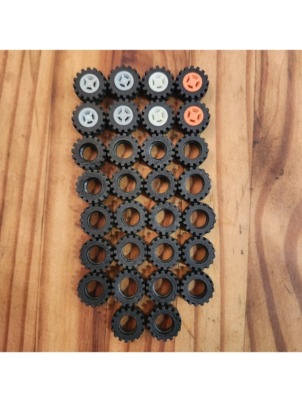 LEGO x30 Black Tire 15 x 6mm Offset Tread Small & 8 Rims Classic #4624c02